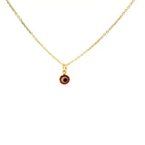 Collier doré petit oeil rouge 42 cm