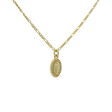 Collier doré maille figaro alternée et madone 38 cm