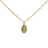 Collier doré maille figaro alternée et madone 38 cm