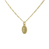 Collier doré maille figaro alternée et madone 38 cm