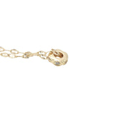 Collier doré petite anneau avec zircons 38 cm