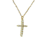 Collier rosary doré pierre de lune et perles de cultures 70cm