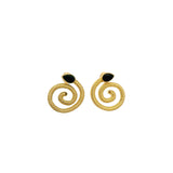 Boucles d'oreilles serpent onyx noire