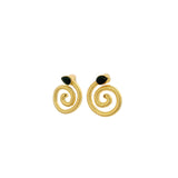Boucles d'oreilles serpent onyx noire