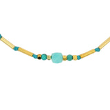Bracelet doré pierres naturelles et tubes dorés