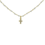 Collier santa maria doré pierre de lune et croix 38cm