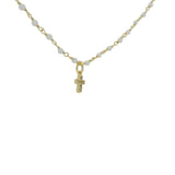 Collier santa maria doré pierre de lune et croix 38cm