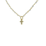 Collier santa maria doré pierre de lune et croix 38cm