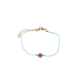 Turquoise chain cord bracelet and talismans