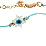 Turquoise chain cord bracelet and talismans