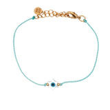 Turquoise chain cord bracelet and talismans