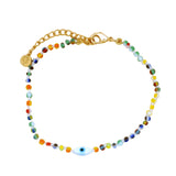 Bracelet perles miyuki et oeil navette en nacre