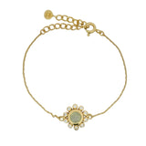 Flower bracelets with stones and white zircons
