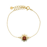Flower bracelets with stones and white zircons