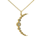 Collier doré grande lune en labradorite 42 cm