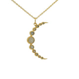 Collier doré grande lune en labradorite 42 cm