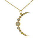 Collier doré grande lune en labradorite 42 cm
