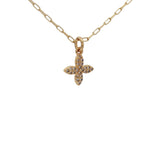 Collier doré petite croix avec zircons 38 cm