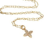 Collier doré petite croix avec zircons 38 cm