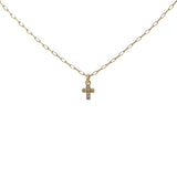 Collier doré petite croix avec zircons 38 cm