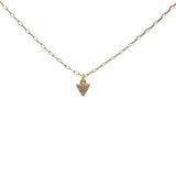 Collier doré petit triangle minimaliste avec zircons 38 cm