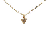 Collier doré petit triangle minimaliste avec zircons 38 cm