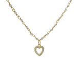 Collier doré rosary labradorite et coeur zircons blancs 42 cm