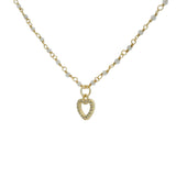 Collier doré rosary labradorite et coeur zircons blancs 42 cm