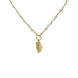 Collier rosary pierre de lune labradorite et poisson zircons 44 cm