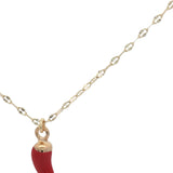 Collier doré piment rouge 42 cm