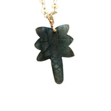 Collier doré Palmier labradorite 60 cm