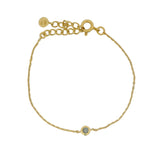 Bracelet doré petite pierre de lune sertie clos
