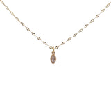 Collier doré zircon rose pale en navette 38 cm