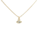 Collier doré petit oeil avec zircon 38 cm
