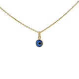Collier doré oeil en pâte de verre soufflé 42 cm