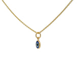 Collier doré oeil en pâte de verre soufflé 42 cm