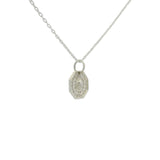 Collier en argent 925 petite médaille avec scarabée et zircons blancs 42 cm