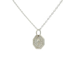 Collier en argent 925 petite médaille avec scarabée et zircons blancs 42 cm