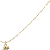 Collier doré petit trèfle porte bonheur avec zircons 38 cm