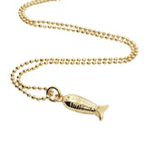 Collier doré naturel petit poisson 38 cm