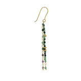 Boucles d'oreilles dorées pendantes avec Rubis Zoisite