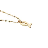Collier doré petit poisson avec croix 38 cm