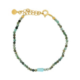 Bracelet doré duo Apatite et multi Turquoise