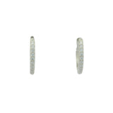 Créoles fermées plates et fines en argent 925 avec zircons blancs M