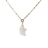 Collier doré étoile de mer quartz rose 42cm