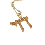 Collier doré Hai avec zircons 60 cm