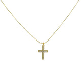 Collier doré croix et zircons blancs 50cm