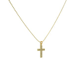 Collier doré croix et zircons blancs 50cm