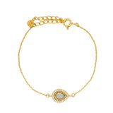 Bracelet pierre de lune en goutte et zircons blancs