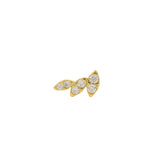 Boucle d'oreilles ear cuff dorée trio navette avec zircons blancs